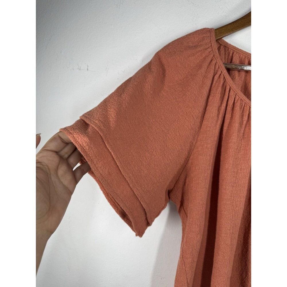 Madewell Women's Orange Tiered Sleeve Blouse L7353- L – Stylish & Comfortable - Picture 11 of 12